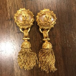 Chanel Brushed Gold Earrings